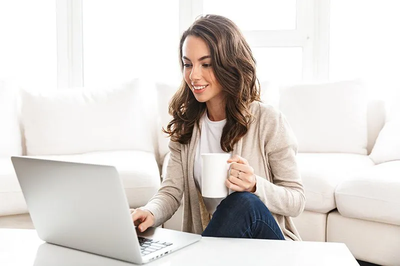 Woman on a laptop