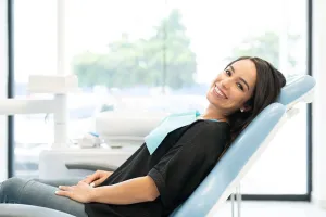 Patient in a dental chair